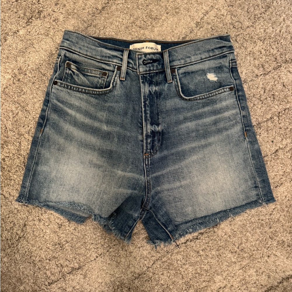 Aritzia Denim Forum Dark Blue Jean Shorts